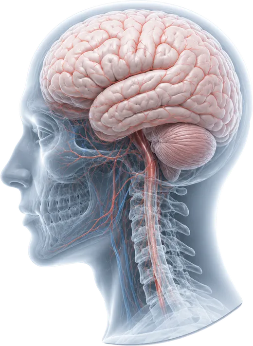 Illustrazione di una testa con il cervello: le cefalee