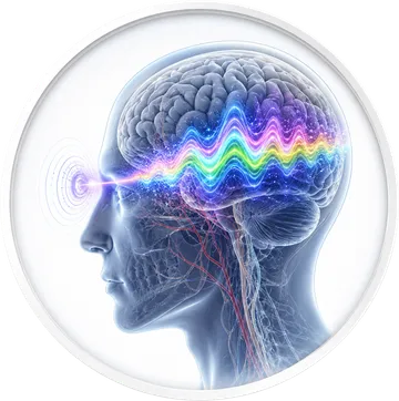 Zig-zag colorati che partono dall'occhio: emicrania con aura