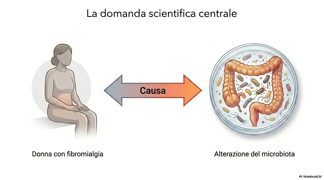La domanda al centro della ricerca: c’è un legame tra la donna con fibromialgia e l’alterazione del suo microbiota intestinale?