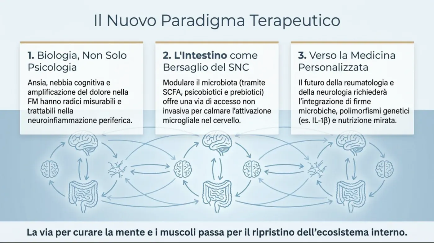 Il nuovo paradigma: biologia e psicologia insieme, l’intestino come via d’accesso per modulare il sistema nervoso centrale, verso una medicina personalizzata che integra firme microbiche, genetica e nutrizione