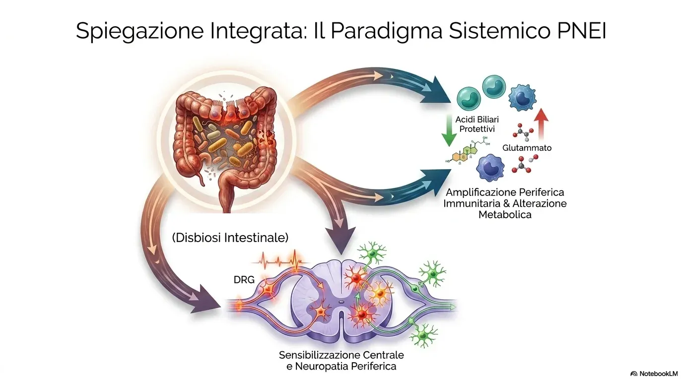Come l’intestino dialoga con il sistema del dolore: dalla disbiosi intestinale, attraverso l’immunità e il metabolismo, fino alla sensibilizzazione del sistema nervoso
